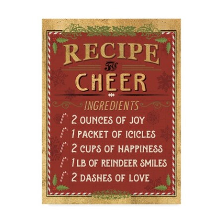 Trademark Fine Art Pela Studio 'Holiday Recipe I Gold And Red' Canvas Art, 35x47 WAP07692-C3547GG